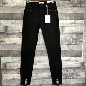 KanCan Jeans 7/27 High Rise Super Skinny Raw Hem Black NWT
